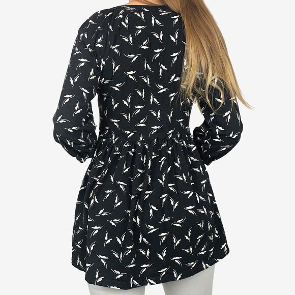 Maeve by Anthropologie Winona Babydoll Tunic Small Black Cotton Boho Soft Girl - Picture 2 of 15